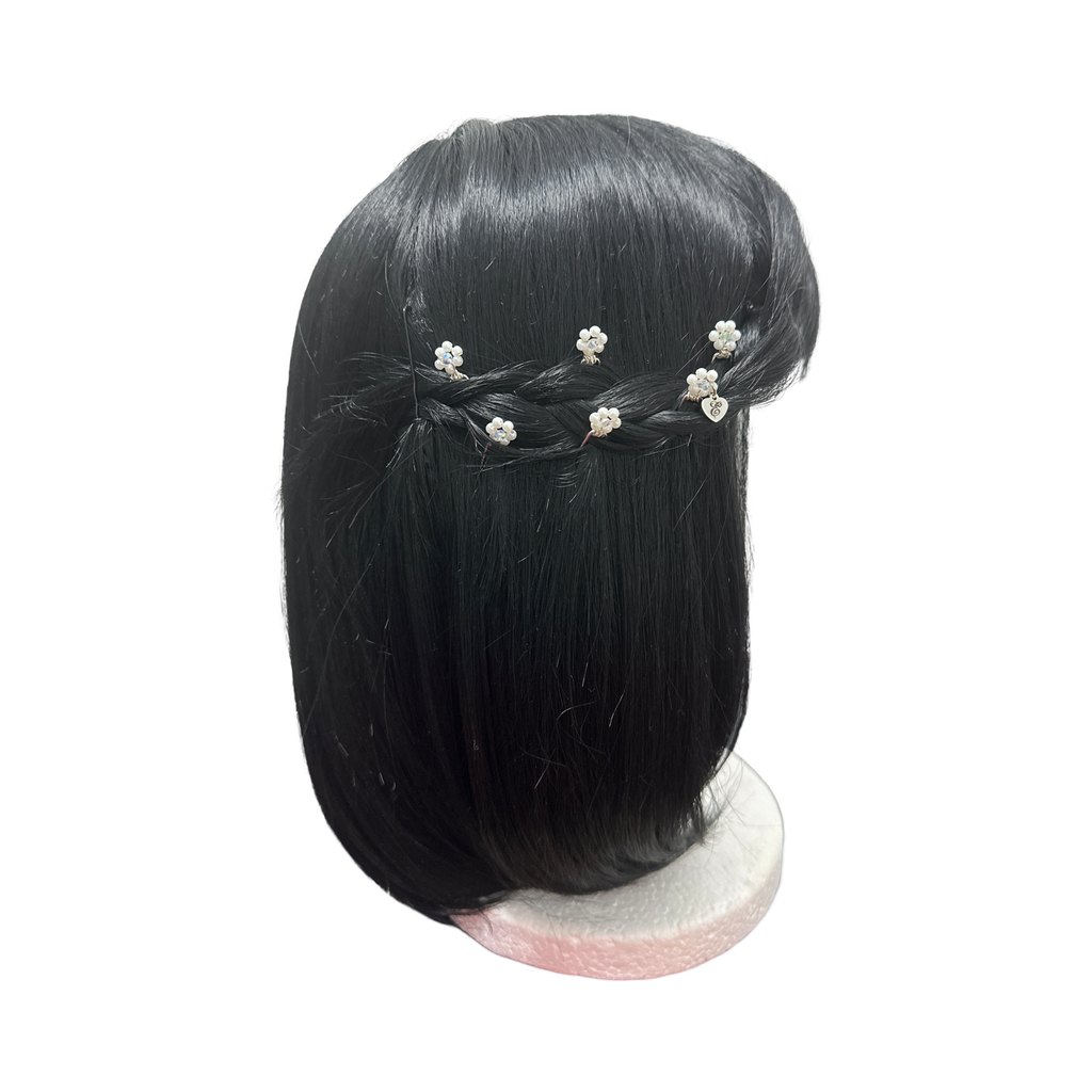 DP-329 TINY PRECIOUS/WHITE TINY PEARLS WITH A CLEAR MIDDLE BEAD “MADE IN PANAMA”