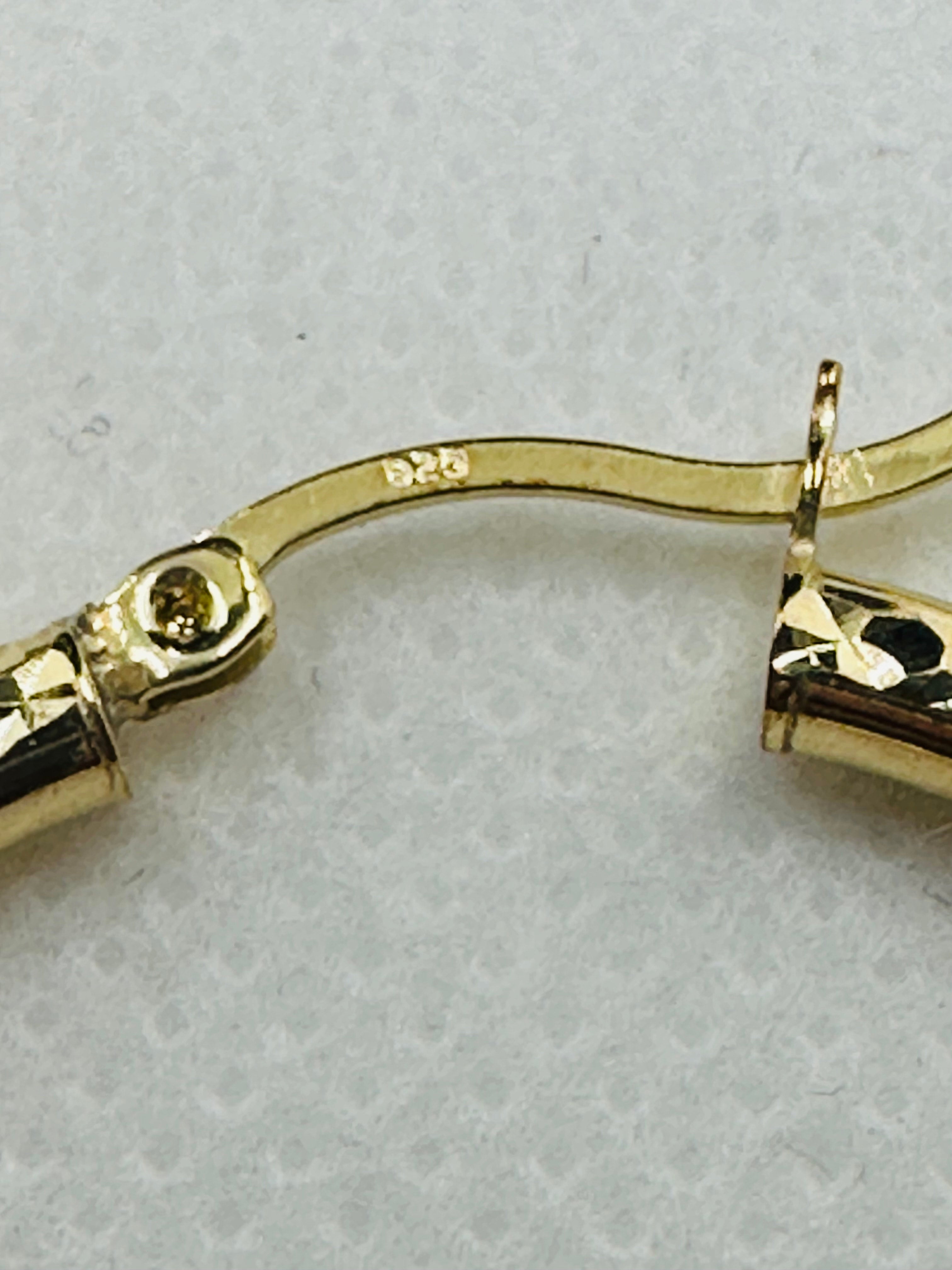 DP-266  18k Gold Plated Sterling Silver Diamond Cut Hoops 1 1/2" Diameter 925