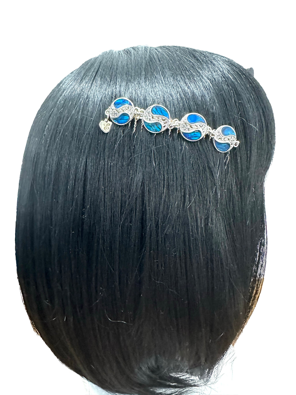 DP-326 TWO OCEANS/ ROYAL BLUE ACCENT WITH SILVER METAL BEADS  "MADE IN PANAMA"