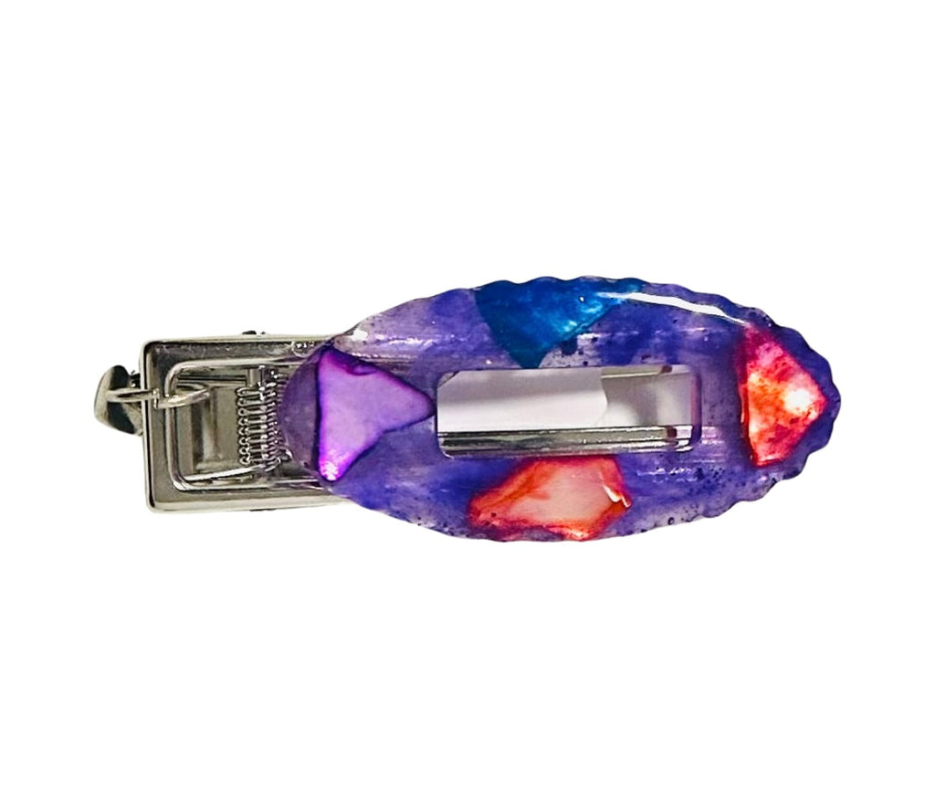 DP-269 FUN CLIPS | WITH COLORFUL BEADS, GLITTER, BUTTERFLIES AND MADE WITH RESIN IN SILVER METAL