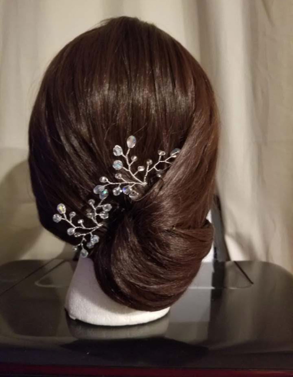 DP-62  VIÑA/GLASS CLEAR BEADS -GOLD METAL