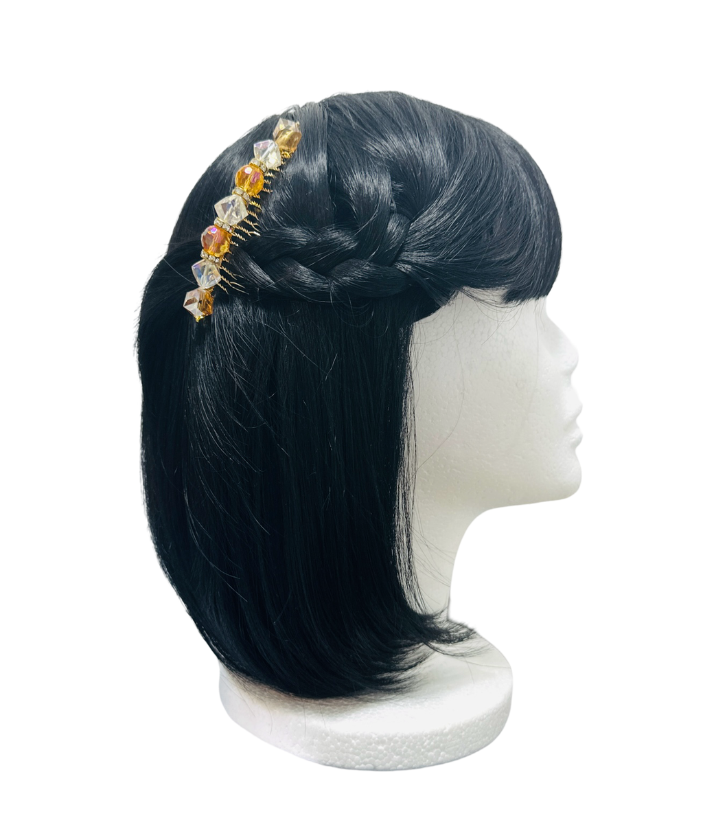 DP-98  SUNSHINE/ ORANGE- CLEAR GLASS BEADS