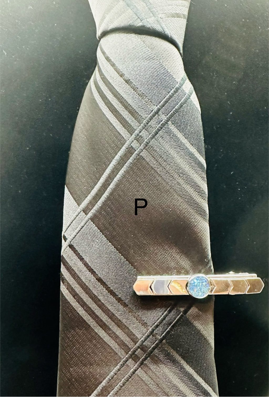 DP-275 MEN TIE CLIPS | GOLD, SILVER, BRONZE, BLACK BEADS AND SHINY STONES