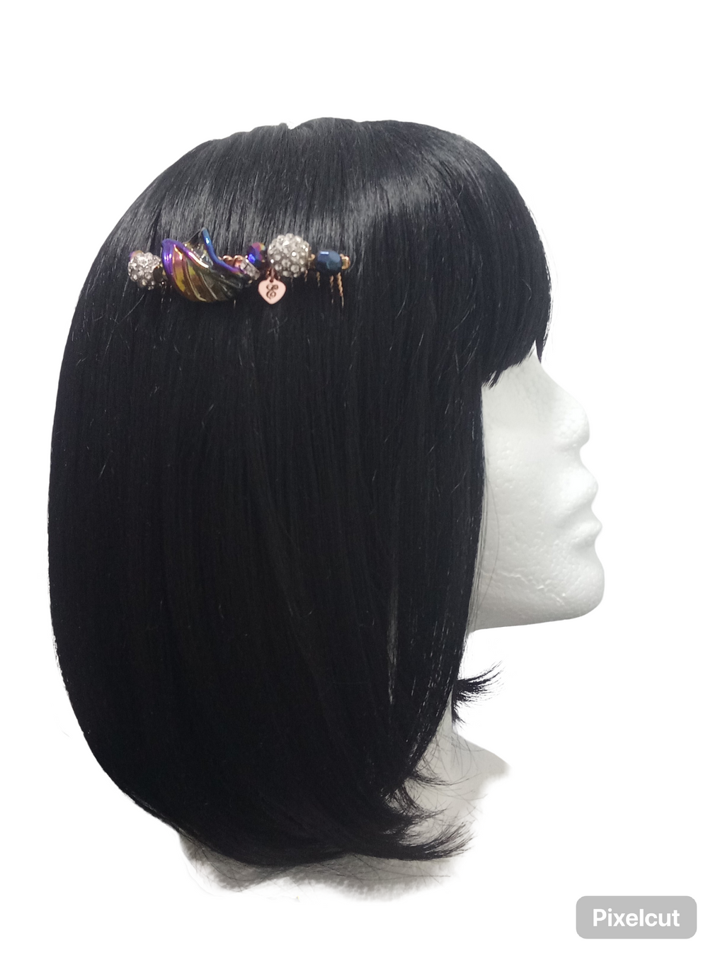 DP-335 FALL 2| COLORFUL CERAMIC LEAVE W/GLASS DIAMONDS BEADS ACCENTS. "MADE IN PANAMÁ".