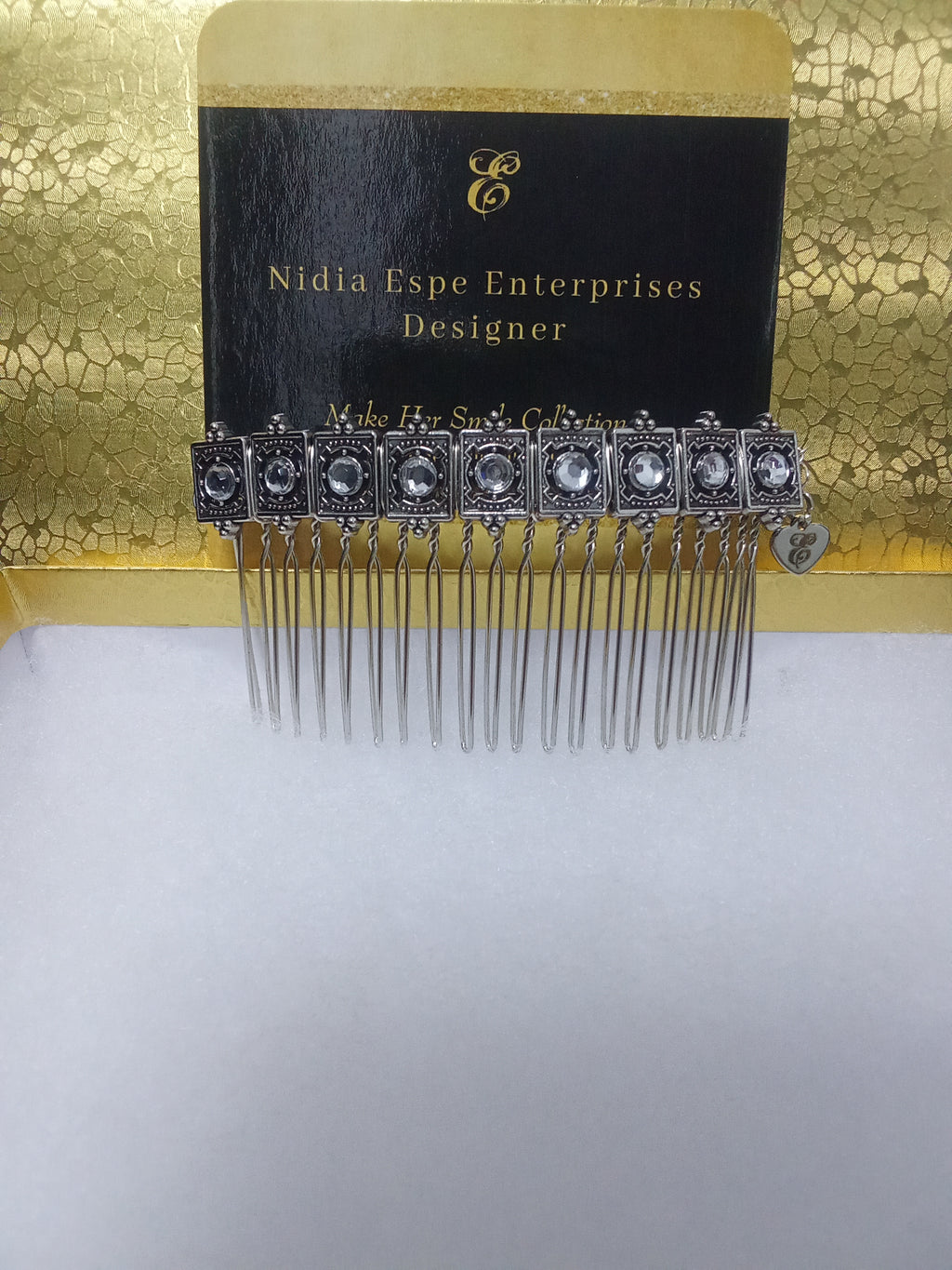 DP-332 PLATINUM DIAMOND 2| SILVER METAL BEADS WITH GLASS DIAMONDS. "MADE IN PANAMÁ".