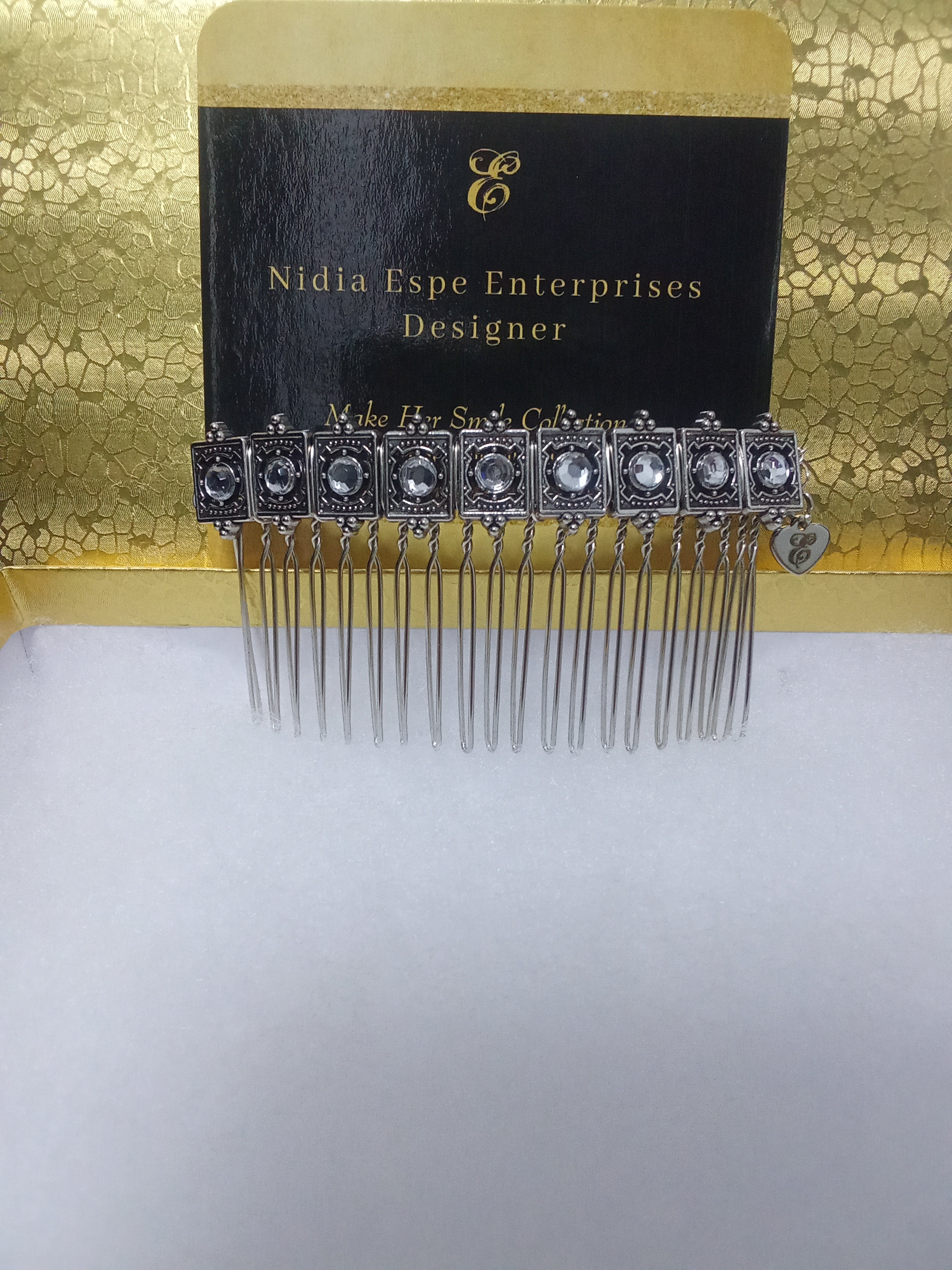 DP-332 PLATINUM DIAMOND 2| SILVER METAL BEADS WITH GLASS DIAMONDS. "MADE IN PANAMÁ".