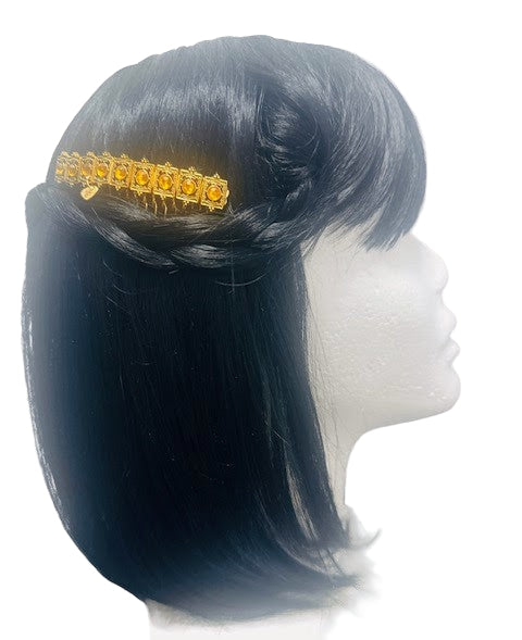 DP-333 CITRINA 2| GOLD METAL WITH CITRINE COLOR BEADS. "MADE IN PANAMÁ".