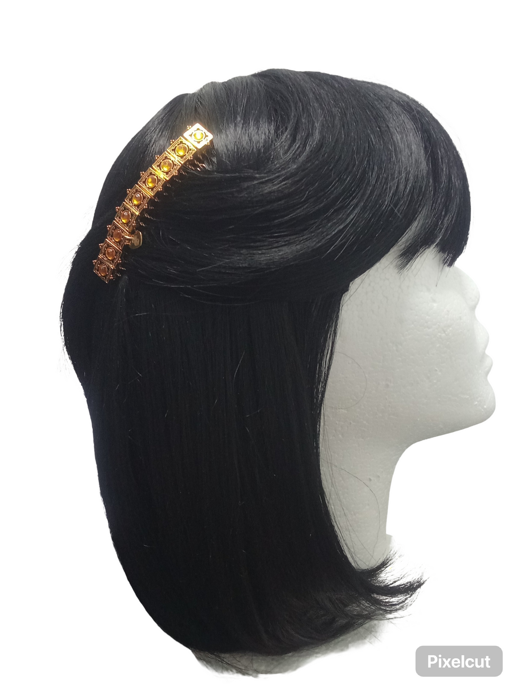 DP-333 CITRINA 2| GOLD METAL WITH CITRINE COLOR BEADS. "MADE IN PANAMÁ".