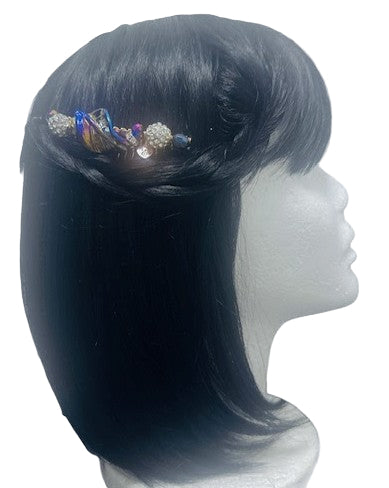 DP-335 FALL 2| COLORFUL CERAMIC LEAVE W/GLASS DIAMONDS BEADS ACCENTS. "MADE IN PANAMÁ".