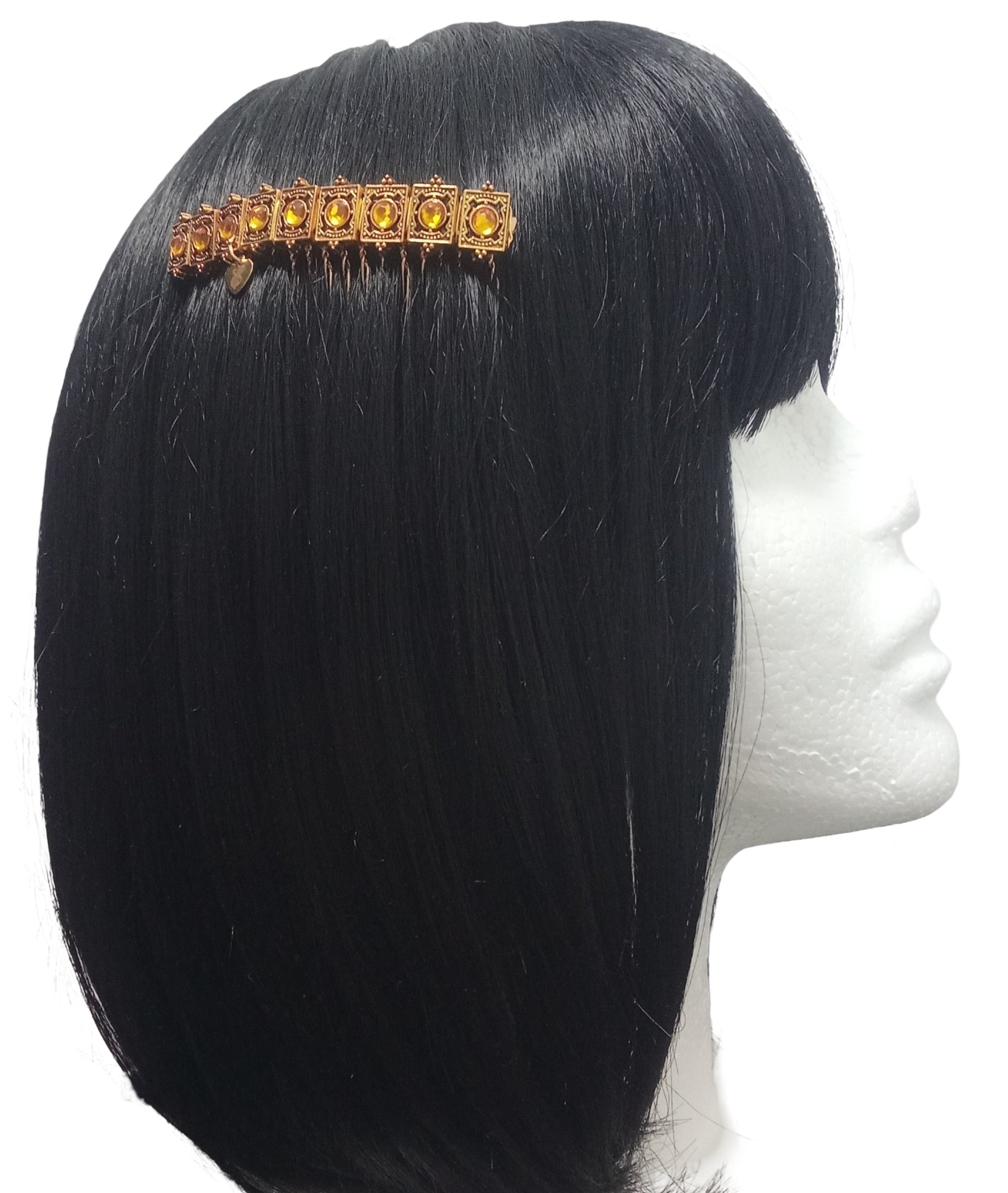 DP-333 CITRINA 2| GOLD METAL WITH CITRINE COLOR BEADS. "MADE IN PANAMÁ".